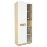 Пенал Аквилон П5.3 Стиль стекло туя светлая/белый/кофе с молоком