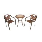 Комплект мебели Медо Мате (стол + 2 кресла) коричневый