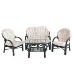 Комплект мебели Винотти 01/17 (диван + 2 кресла + стол) темный коньяк