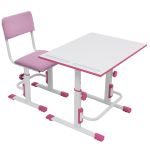 Комплект детской мебели ВПК растущие парта + стул бело-розовый