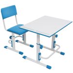 Комплект детской мебели ВПК растущие парта + стул цвет бело-синий