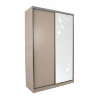 Шкаф-купе Мебельсон Гранд 1-600 бабочки дуб млечный