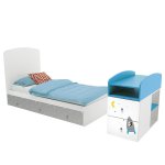 Кровать ВПК К1800 с комодом Polini Disney baby Микки Маус белый/серый