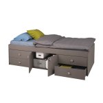 Кровать ВПК К3100 с 4 ящиками Polini Simple серый