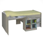 Кровать-чердак ВПК К4000 со столом Polini Simple вяз/белый