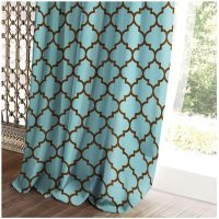 Шторы Праймтекс Волшебная ночь East Gabardin Etno 150*270 бирюзовый/коричневый
