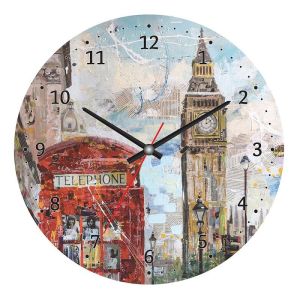 Купить Настенные часы ПостерМаркет CL-17 Новый Лондон мультиколор