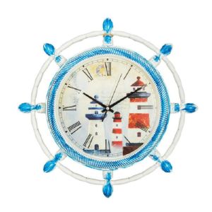 Купить Настенные часы Русские подарки 222461 белый/синий