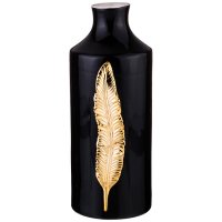 Ваза Арти М 146-897 Перо чёрный/золото