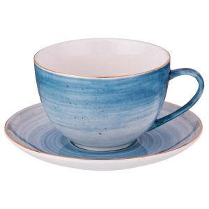 Купить Чайный набор Арти М 388-581 на 6 персон (12 предметов) Колор де Аква синий