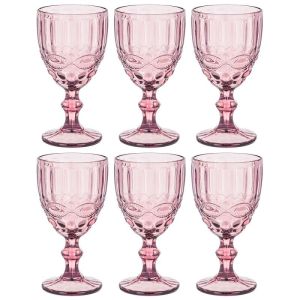 Купить Набор бокалов для вина Арти М 26-115 Серпентина (6 шт.) 325 мл розовый