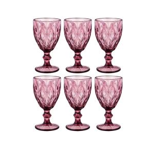 Купить Набор бокалов для вина Арти М 26-124 Ромбо (6 шт.) 325 мл розовый
