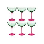 Набор бокалов для коктейлей Арти М 674-671 Kate optic (6 шт.) 210 мл розовый/зелёный