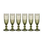 Набор бокалов для шампанского Арти М 26-111 Серпентина (6 шт.) 170 мл зелёный