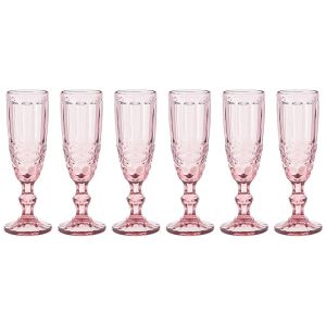 Купить Набор бокалов для шампанского Арти М 26-112 Серпентина (6 шт.) 170 мл розовый
