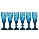 Набор бокалов для шампанского Арти М 26-119 Ромбо (6 шт.) 170 мл синий