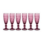 Набор бокалов для шампанского Арти М 26-121 Ромбо (6 шт.) 170 мл розовый