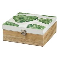 Шкатулка Русские подарки 138703 20*21*8 см белый/зелёный