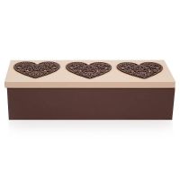 Шкатулка Русские подарки 238326 Кружево 24*9*6 см коричневый/бежевый