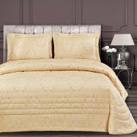 Покрывало АРИЯ Tile 250*260+2 наволочки 50*70 золотистый