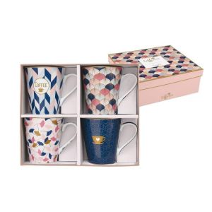 Купить Чайный набор Анна Лафарг EL-R0128/CMHO (4 кружки) Милый дом 300 мл цвет синий/розовый
