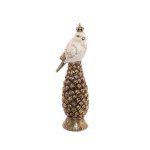 Фигурка декоративная РЕМЕКО 722500 Птичка 7,5*6,5*23 см античное золото/белый