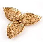 Ваза Русские подарки 128000 Золотые листья 14*14*2 см золото