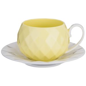 Купить Чайная пара Арти М 374-031 (2 предемета) 200 мл жёлтый