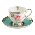 Чайный набор Арти М 22-1001 на 6 персон (12 предметов) Амелия белый/розовый/зелёный
