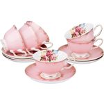 Чайный набор Арти М 275-902 на 6 персон (12 предметов) 200 мл розовый