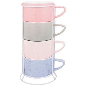 Купить Чайный набор Арти М 495-1048 (4 чашки и подставка) 230 мл цвет мультиколор