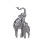 Фигурка декоративная РЕМЕКО 137941 Слоны 19,5*9,5*36 см серебро
