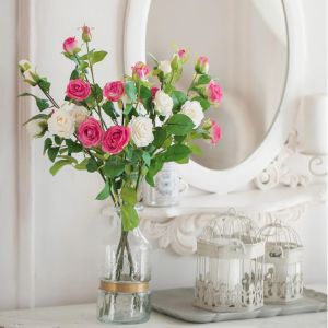 Купить Цветок искусственный MYBLUMM 0116 Роза кустовая цвет фуксия