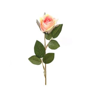 Купить Цветок искусственный РЕМЕКО 270585 Роза 67 см зелёный/розовый