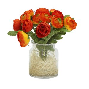 Купить Цветочная композиция Анна Лафарг DG-JA6035-OR Купальницы оранжевые в вазе 20*20*23 см