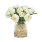 Цветочная композиция Анна Лафарг DG-JA6035-W Купальницы белые в вазе 20*20*23 см