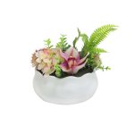 Цветочная композиция Анна Лафарг DG-JA6136 Гортензия розовая и орхидея в вазе 23*20*22 см