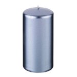 Свеча Арти М 348-609 12/5,8 см серо-голубой металлик