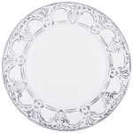 Тарелка декоративная Арти М 505-072 33*33*2,5 см белый/серый