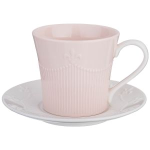 Купить Чайная пара Арти М 374-047 200 мл цвет белый/розовый