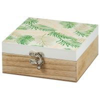 Шкатулка Русские подарки 138705 14*15*6 см белый/зелёный