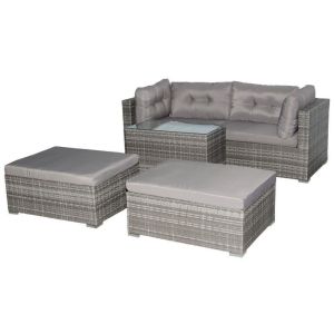 Купить Комплект мебели ЭкоДизайн для отдыха (стол + 2 кресла + 2 оттомана) LUC-WK10