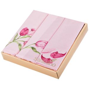 Купить Набор салфеток Арти М 850-517-16 (3 шт.) 40*40 Тюльпаны розовый