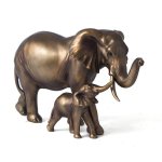 Фигурка декоративная Русские подарки 72534 Слоны мама и малыш 30*13*18 см бронза