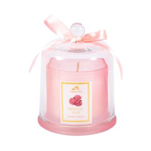 Купить Свеча Русские подарки 94130 ароматическая Moretto Роза 8*8*11 см розовый