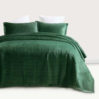 Покрывало АРИЯ Matte 250*260 и 2 наволочки 50*70 зелёный