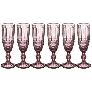 Купить Набор бокалов Арти М 781-102 (6 шт.) для шампанского Серпентина 150 мл 20 см цвет розовый