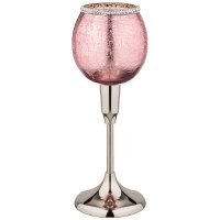 Подсвечник Арти М 875-232 7,5*32 см розовый/серебро