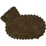Коврик АРИЯ Afro с гипюром 60*100 (2 предмета) тёмно-коричневый