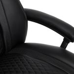 Кресло компьютерное TetChair Trust кож/зам, черный/черный стеганный/черный, 36-6/36-6